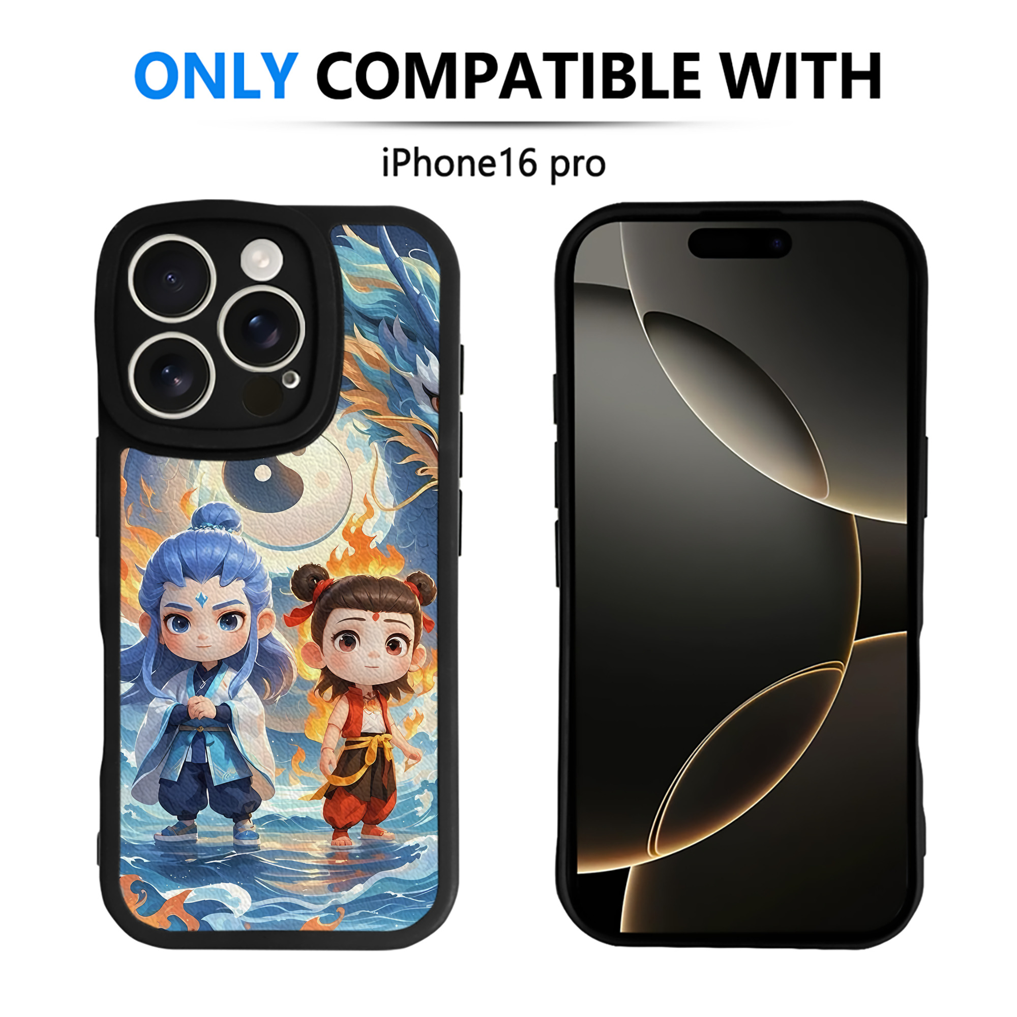 （画像用） Ne Zha 2 ナタ 魔童の大暴れ 【iPhone 16シリーズ対応】シリコンスマホケース（レザー調） 材質：シリコン